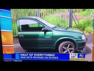 Man who divorced his wife is ordered by the judge to give his wife half of all his possessions! he took the order literally