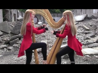 Metallica “one” 2 girls 1 harp (harp twins)