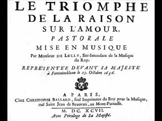 Jean baptiste lully ii triomphe de la raison sur l'amour