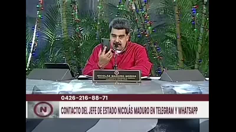 Николас мадуро установил telegram и whatsapp и поделился номером, по которому с ним можно связаться