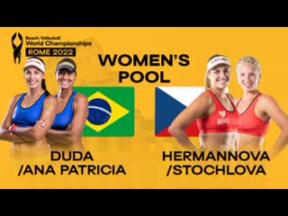 Duda/ana patrícia (bra) v hermannova/stochlova (cze) pool b world championships rome 2022