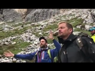 The viking on the moutain june 29 2017 from dolomite italian alps (lago antorno)