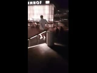 Someone trying parkour in kln germany mp4