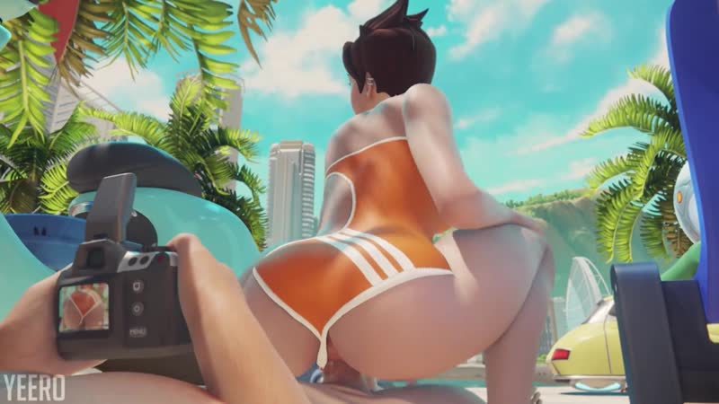Reverse porn video – Tracer reverse cowgirl on the beach overwatch (blender animation w/sound)