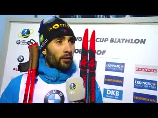 Its no surprise that hes really satisfied! great race management today from martin fourcade here in the obe20 sprint