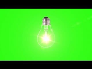 Light bulb on green screen animation