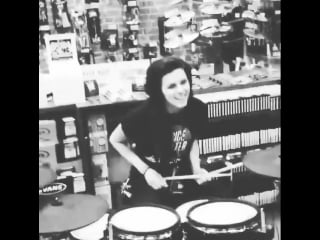 Young lynn gunn playing drums pvris