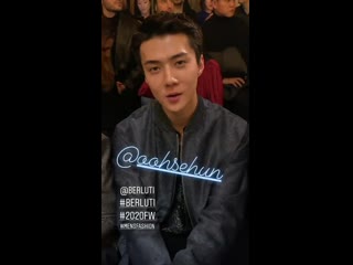 200117 sehun @ berluti winter 2020 paris fashion week show