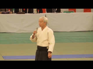 Doshu ueshiba moriteru sensei at the 56th all japan student aikido demonstration