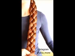 Алия насырова плетёт из 4 х прядей my very long hair#16 my super long braid