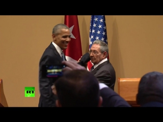 No hugs for obama awkward moment with castro at havana presser