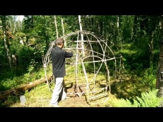 Лесной купол адвоката егорова bushcraft dome of twigs and stretch film