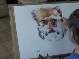 Watercolor demonstration by marek yanai portrait of romi