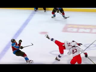 Nick foligno gets a five minute charging penalty and a game misconduct for this hit on pierre édouard bellemare