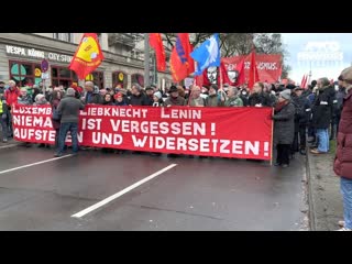 Auf, auf zum kampf! liebknecht luxemburg lenin demonstration 15 01 2023