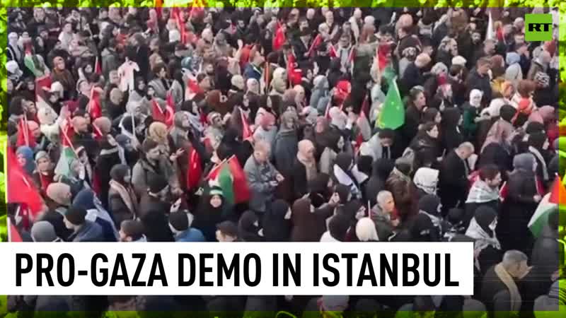 Thousands rally in istanbul to demand ceasefire in gaza
