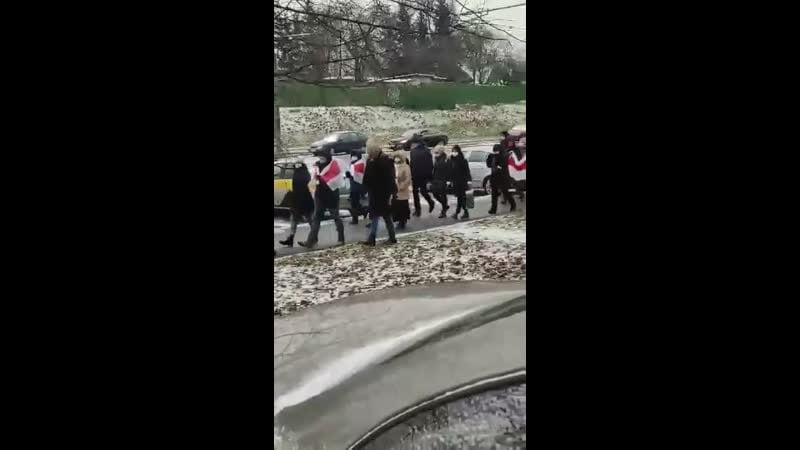 Велізарная калона дэманстрантаў ідзе вуліцай магілёўскай у менску (1)