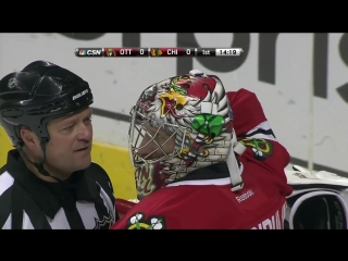 Kyle turris breaks khabibulins mask