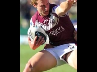 Rugby player exposed bulge and butt