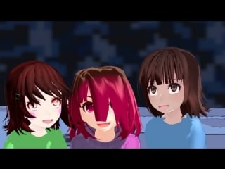 [mmd] undertale candy store (chara, frisk & betty 'glitchtale')