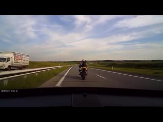 Wcgw trying to brake check a car while on a motorcycle