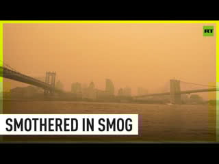 Orange smog covers nyc amid wildfires in canada