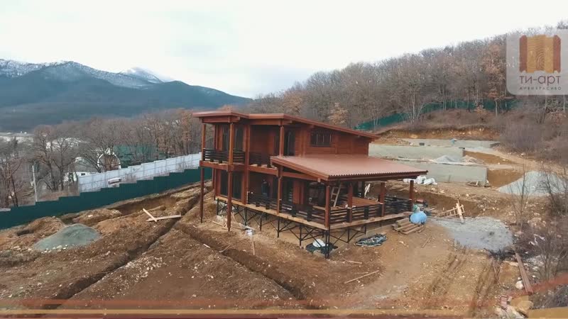 Дом из лиственницы клееный брус крым, алушта, ти арт