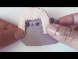 Diy fashion felt pusheen cat lady pawpaw hairpin mp4