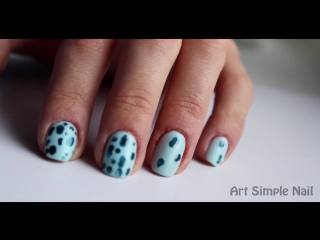 Матовый маникюр капли дождя дотс matt dots drops nail art