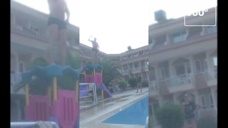 Пьяный белорусский турист совершил эпичный прыжок с молодые горки