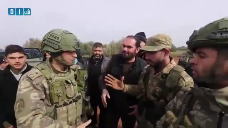 Syrian sna fighters welcome turkish soldiers idlib