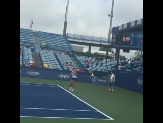 Vika azarenka practice at w&sopen 2015
