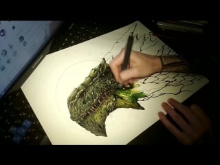 Dragon by alexqwait part 1 speed painting