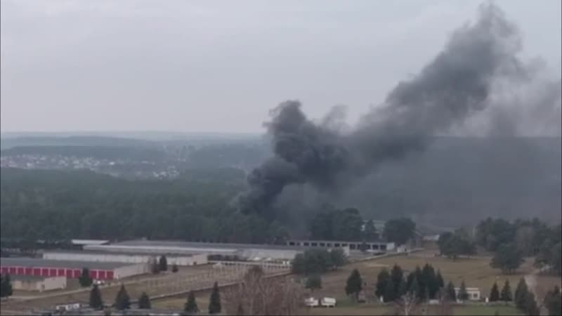 Пажар на тэрыторыі вайсковай часткі №05733 ў горадні