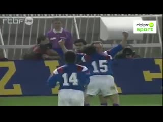 Jean pierre papin scores a brilliant goal vs belgium, 1992