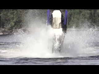 Stuntfreaksteam snowmobile on water watercross