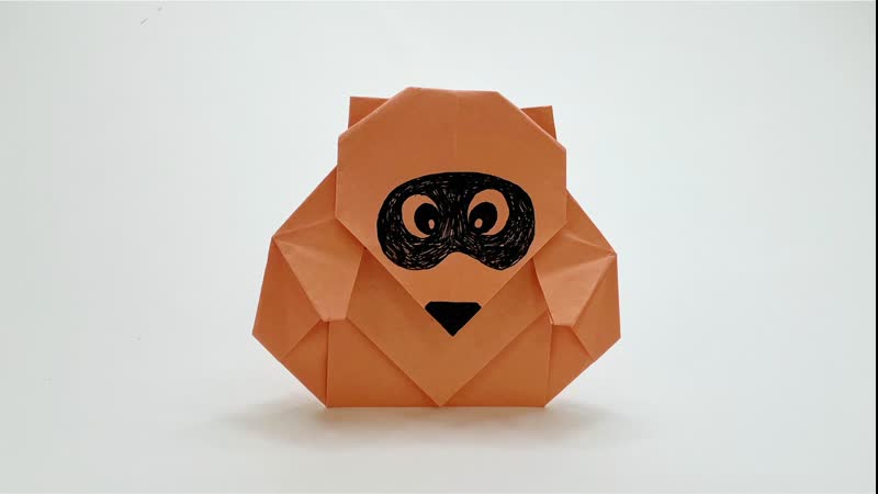 Оригами для детей енот из листа бумаги
