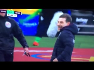 An angry slaven bilic was sent to the stands for picking up and throwing the tv microphone when west brom equalised