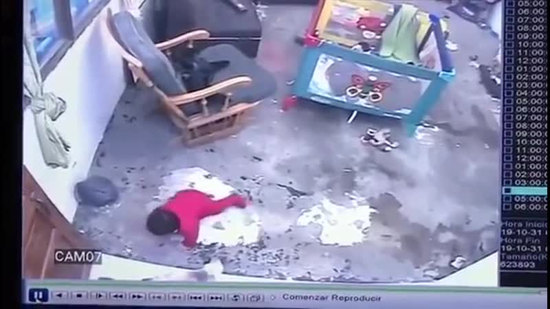 В колумбии кошка спасла ребенка от падения с лестницы