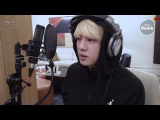 [bangtan porn] jin, recording his first ever composition