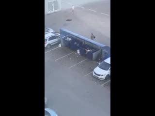 Выкинул бабу в мусорку ))