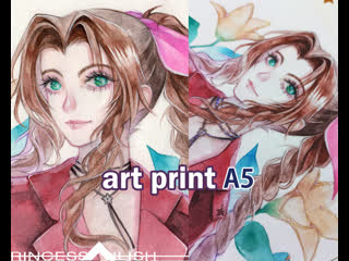 Принт с блёстками ✨ final fantasy 7 aerith gainsborough