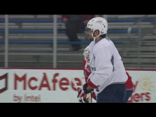 A slimmer looking alex ovechkin returned to caps practice on tuesday