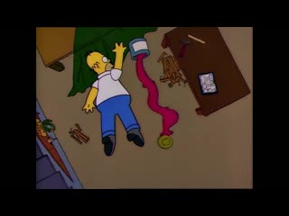 Maggie hits homer with a mallet / мэгги бьёт гомера молотком (the simpsons / симпсоны)