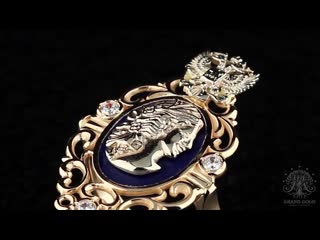 Кольцо из комбинированного золота 585 пробы с эмалью и фианитами