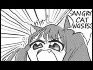 Кошкодевочка смешно скукожилась