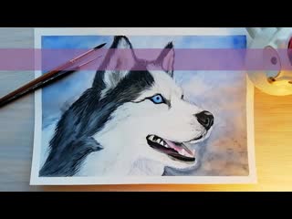 Tania orlova 🐶how to draw a dog 🐶как нарисовать молодые watercolor dog секс акварелью (720p) mp4