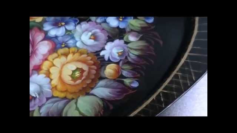 Орнамент на раме подноса жостовская роспись