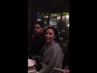 Demi lovato and wilmer valderrama at joey woodland restaurant january 23rd