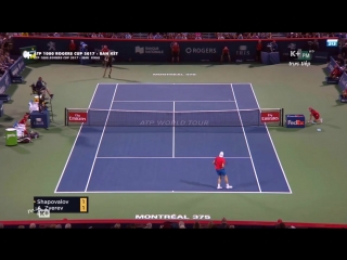 Alexander zverev vs denis shapovalov set1 coupe rogers 2017 highlights